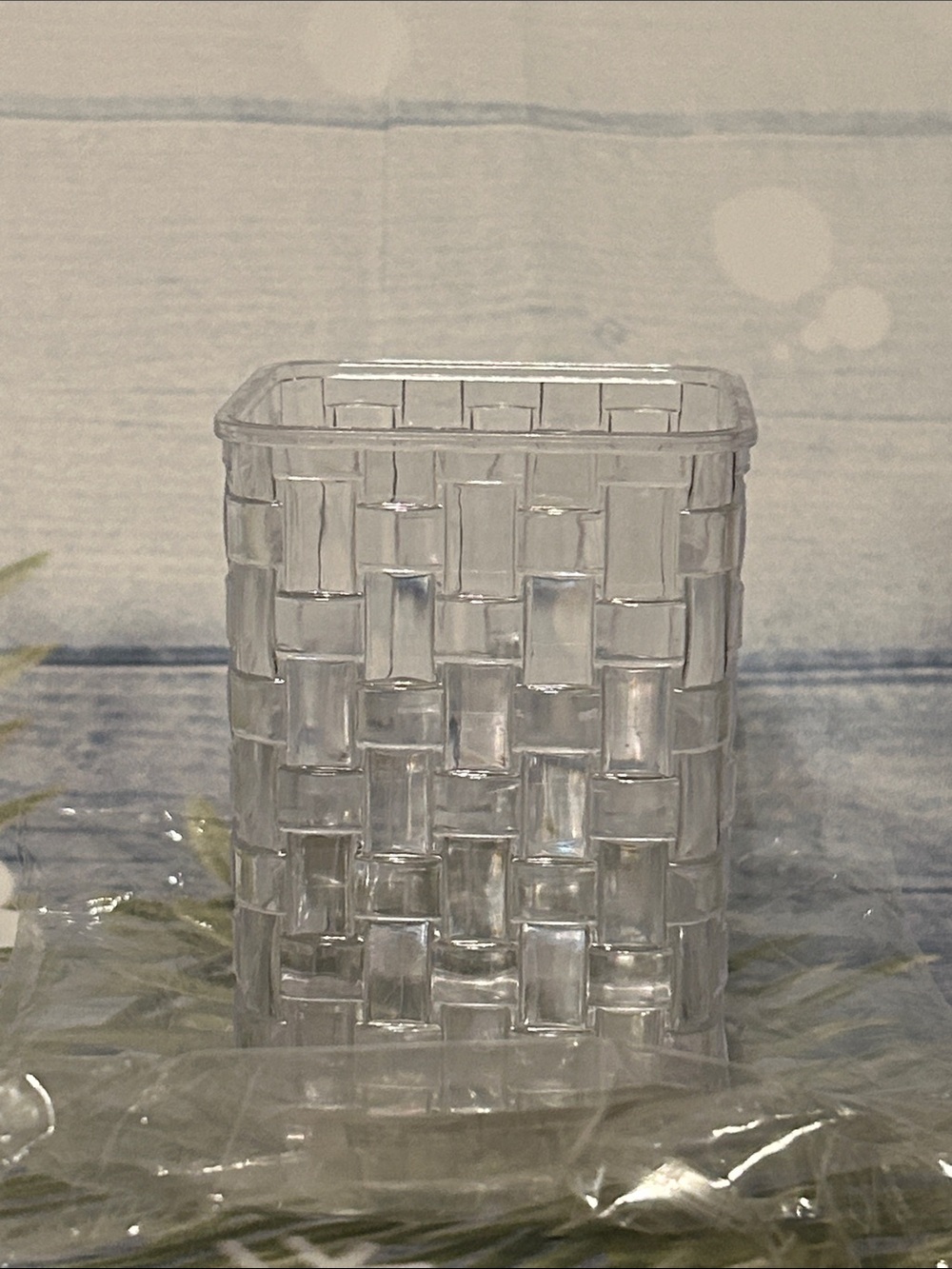 Clear Woven-Texture Vanity Tumbler - Transparent